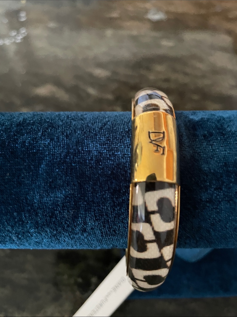 Gold-Tone Leopard Print Bangle Bracelet